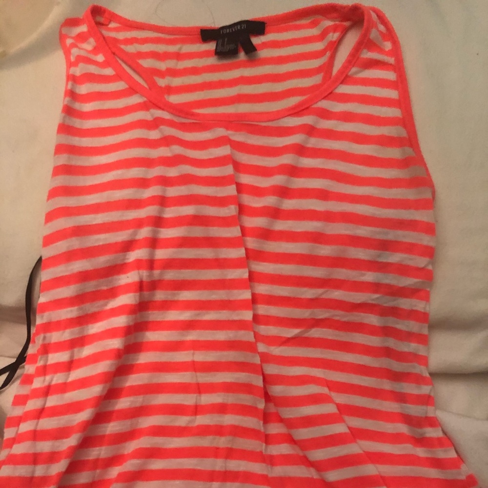 Peach and white tank top from forever 21